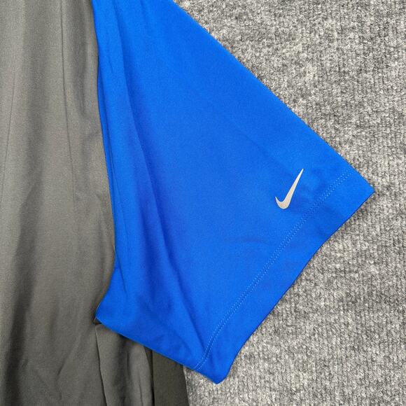 Nike Golf Mens Sz XL Dri-Fit Tour Performance Polo Shirt Gray Blue Short Sleeves - Picture 3 of 9